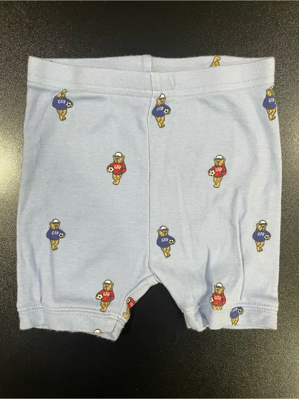 GAP Light Blue Teddy Bear Soccer Short Sleeve Pajama Set Fits 2T 🐻 ⚽️